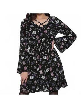 Harry Potter Hot Topic Womens Whimsigoth Stretch Boho Casual Witchy Dress Size M